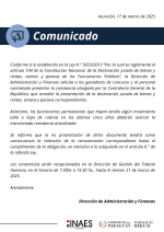 Comunicado de la DAF sobre entrega de constancia de presentación de DDJJ